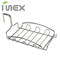 在飛比找momo購物網優惠-【韓國製造 INEX】雙層不銹鋼碗盤收納架 配件:菜瓜布架