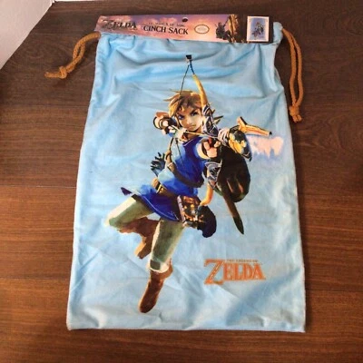 Nintendo Legend of Zelda Breath of the Wild Cinch Gift Sack 12” Wide X 18” Long