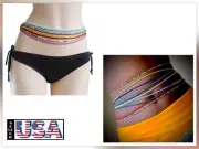 4 String, African Waist Beads,Soft,Glow Chain, stretchy,waist bead,Body Jewelry