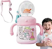 Whale Fountain Tumbler with Handle | Drinking Cup with Whale Squirt - Leakproof Toddler Drinking Cup, Outdoor Water Bottle for School