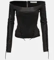 [Dion Lee] Dion Lee Hinge-seam leather bustier top AU 4 black
