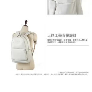 Samsonite RED 新秀麗 筆電後背包/電腦包/女包/雙肩包15.6吋 FERLEY 女用輕量商務時尚_黑/白