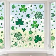 st Patricks Day Decorations Window clings 109 Sheet for Glass Windows Shamrock Window clings Stickers