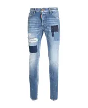 Dsquared2 Patchwork Logo Detailed Jeans IT52,IT50,IT44,IT54,IT48,IT46 Blue