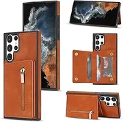 Wallet Case for Samsung Galaxy S23 FE, Matte Leather Wallet Phone Case with Card Bag Phone Holder Case Cover