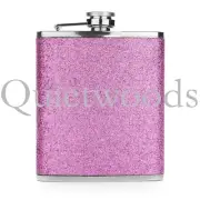 Purple Glitter Bling Stainless Steel Hip Drinking Liquor Flask 7oz