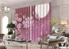 Moonlight Purple Flower 3D Curtain Blockout Photo Printing Curtains Drape Fabric