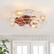 Genoxygic Blade Span 12 in. White Ceiling Fan w/ Light and Remote Flush Mount
