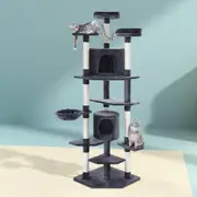 203cm i.Pet Cat Tree Tower Scratching Post Scratcher Condo Trees House Bed Grey