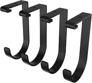 Add-On Storage Hook Accessory for Ceiling Rack and Wall Shelving, Overhead Garage Storage Rack Hooks, Heavy Duty Hanging Bike Flat Hooks (Flat Hook x 4)