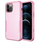 For Apple iPhone 12 Pro 3in1 Case Drop Resistant Defender Tradies Hybrid Armor Heavy Duty Rugged Shockproof Tough Cover (Rose Gold)