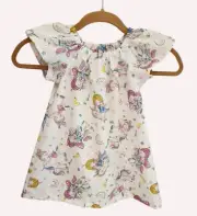 Unicorn girls flutter sleeve dress Unicorn peasant dress Birthday unicorn dress