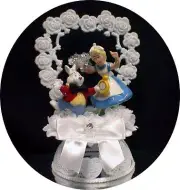 "ITS TIME" Cute Rabbit ALICE IN WONDERLAND Wedding Cake Topper Funny Groom top