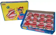 12 Funny WALKING CHATTERING TEETH Small Wind Up Joke Feet Toy Rose Mouth Eye Box