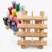 StitchNest: Foldable Wooden Spool Holder for 12 Threads - Perfect Sewing & Embro