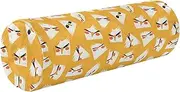 Round Bolster Pillow Neck Roll Pillow Memory Foam Kids Round Pillow Cylinder Pillow Long Leg Support Cartoon Cute Albatross Yellow