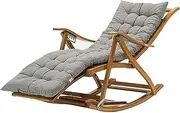 Lightweight Oversized Deck Chair, Bamboo Rocking Chair Lounge Chairs for Outside Portable Folding Recliner Chair with armrest Foot Massage Pillow Support 400lbs-Style3 (Color : Style3) Comfortable