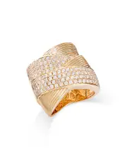 Bloomingdale's Fine Collection Diamond Crossover Textured Statement Ring in 14K Gold, 1.40 ct. t. w.