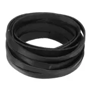 5.5 Yard 10mm Flat Leather Cord, Leather Lacing Strips for DIY Crafts Black