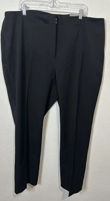 Talbots Black Straight Leg Full Length Stretch Waist Work Dress Pants Size 22W