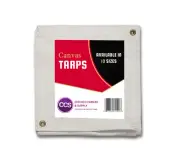 Chicago Canvas & Supply 16 oz Heavy Duty White Canvas Tarp (7 feet x 9 feet)