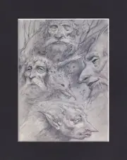 8X10" Matted Print Art Picture fits Brian Froud: Faeries Fairy Faces Beasts
