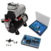 Airbrush Compressor Set with 2 Pistols vidaXL
