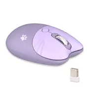 2.4G Cute Silent Mouse with USB Receiver 3 Adjustable DPI for PC Laptop Mac M3-Purple