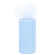 6 inch 50 Yards Tulle Ribbon Rolls Pastel Netting Fabric, Sky Blue