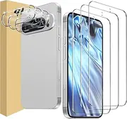 [3+3 Pack] for Google Pixel 9 Pro XL Screen Protector + Pixel 9 Pro XL camera protector,Support Fingerprint Unlock,Anti-Shatter,Bubble Free