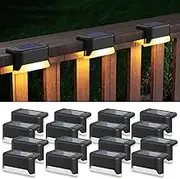 Solar Fence Lights Outdoor,16Pack Solar Deck Lights Outdoor Waterproof Led,for Stairs,Step,Fence,Yard,Patio,Driveway,Pathway,Yard,Backyard and Garden(Warm White)