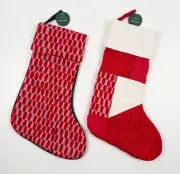 MARIMEKKO+West Elm Quilted Christmas Stockings 18" Linen/Cotton NWT