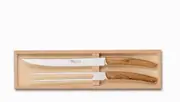 Claude Dozorme CD.032.89 - Boxed Carving Knife and Fork Olive Wood Handles