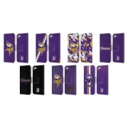 NFL MINNESOTA VIKINGS LOGO LEATHER BOOK CASE FOR APPLE iPOD TOUCH MP3