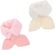 [CATIEBYE] 2 Pack Kids Warm Scarf Plush Adorable Children's Winter Scarf Outdoor Baby Neck Gaiter Soft Skin-friendly Perfect Present for Birthday or Christmas