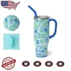 Stylish 30 oz Tumbler with Splash-Resistant Lid & Silicone Coaster - Shell Yeah