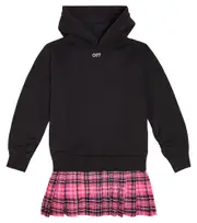[Off-White Kids] Off-White Kids Pleated checked cotton dress Y 12 multicoloured