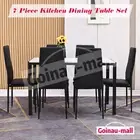 Dining Table Set 6 Chairs Glossy Dinner Kitchen Desk Seats Large Modern White