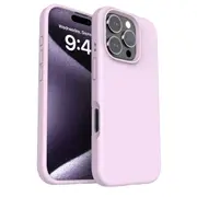 Premium Silicone Phone Case For iPhone 16 Pro Max Shockproof Microfiber Lining - Lilac