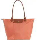 NWT LONGCHAMP Le Pliage Nylon Large Shoulder Tote Travel BLUSH Pink AUTHENTIC!