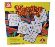 Coogam Wooden Geoboard with Activity Pattern Cards and Latex Bands Puzzle 029