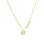 Meira T 14K Yellow & White Gold Diamond & Opal Necklace, 18