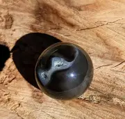 AGATE MARBLE SPHERE, 20MM BLACK QUARTZ CRYSTAL DRUZZY AGATE MARBLE