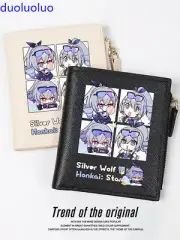 Silver Wolf Honkai: Star Rail Black/White PU Leather Purse Zipper Short Wallet