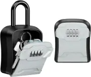Key Lock Box Portable Lockbox for House Keys 4 Digit Combination Security Lock
