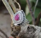 Silver Plated Poison Ring For Women & Girl With Natural Ruby Gemstone P83