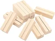 10Pcs Wooden Memo Holders Business Card Holders with Flat Base for Table Displays Weddings Restaurants and Home Use