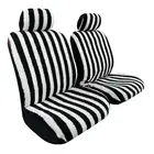 Faux Sheepskin Seat Cover Black White For Volkswagen T-Roc R Grid