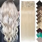 Russian Clip In Hair Extensions Real Remy 100% Human Hair Full Head Thick Wefts