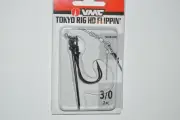 vmc bass tokyo rig hd flippin' worm hook offset point 3/0 black rolling swivel